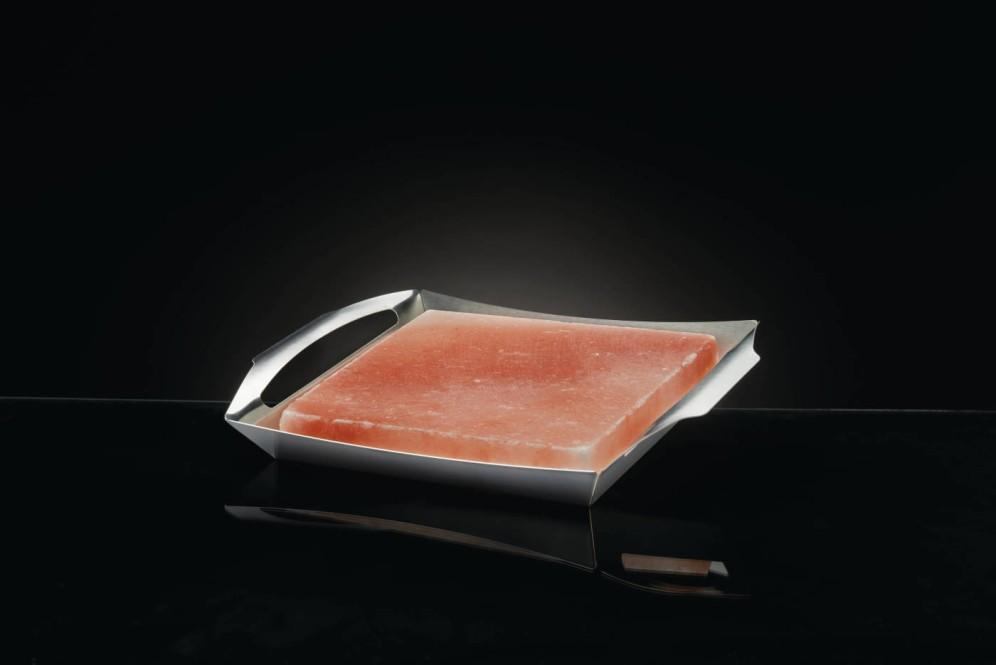 Himalayan Salt Block with Stainless Steel Topper with PRO Grill Topper