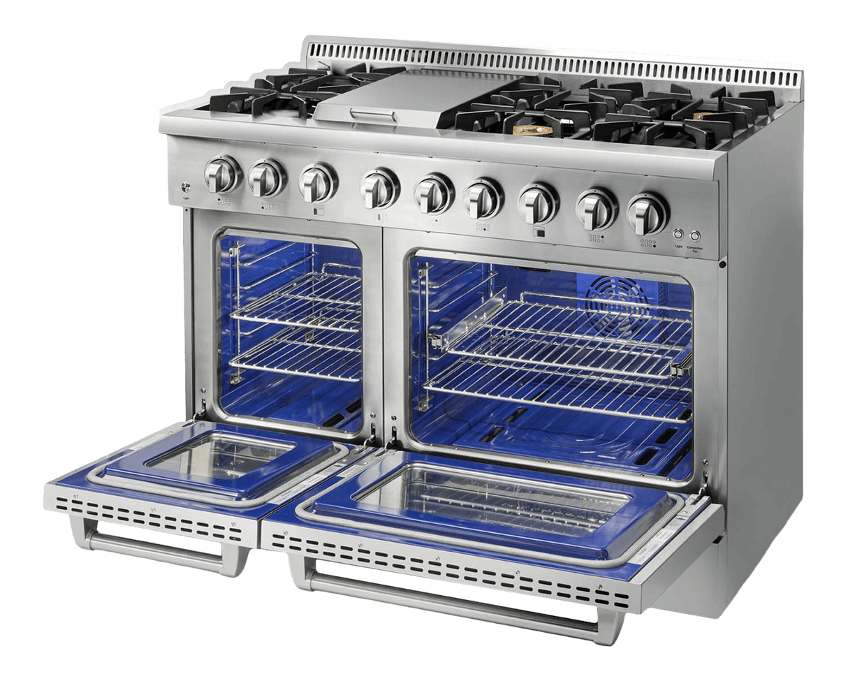 Thor Kitchen 48 Inch Professional Dual Fuel Range In Stainless Steel - Hrd4803ulp