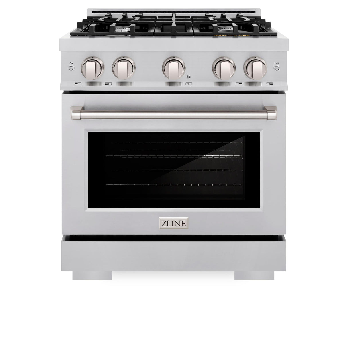 ZLINE 30 in. 4.2 cu. ft. Select Dual Fuel Range with 4 Burner Gas Cooktop and Electric Convection Oven in DuraSnow' Stainless Steel (HDRS-30)