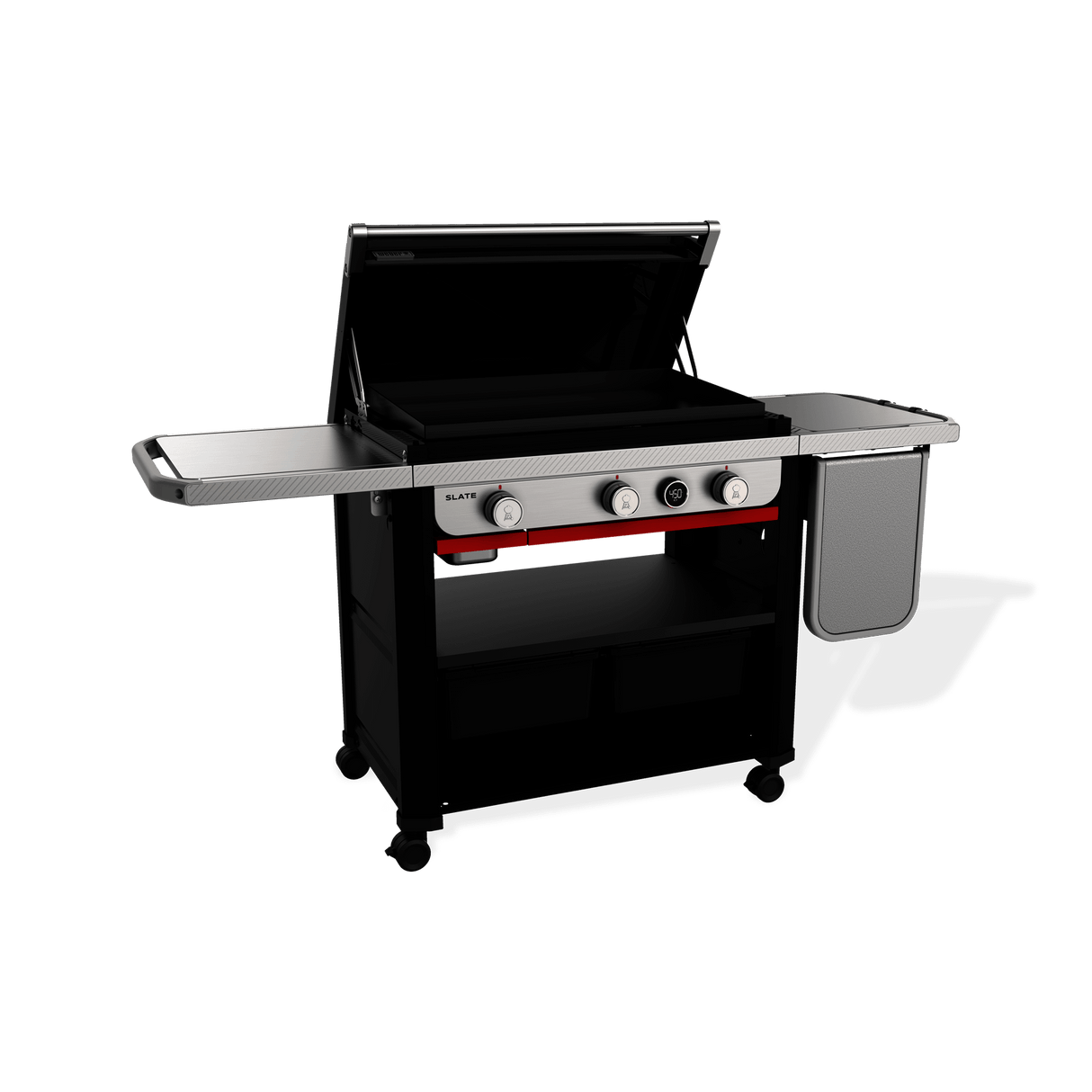 Slate® 30" Rust-Resistant Griddle with Extendable Side Table (Liquid Propane) - Black