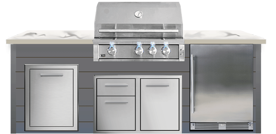 32in XLT Grill Grey Outdoor Kitchen Island