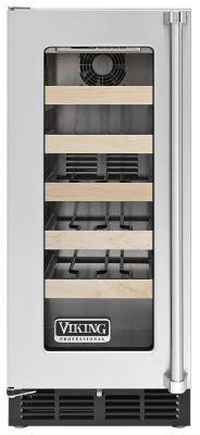15" Undercounter Wine Cellar VWCI, Clear Glass, Left Hinge/Right Handle