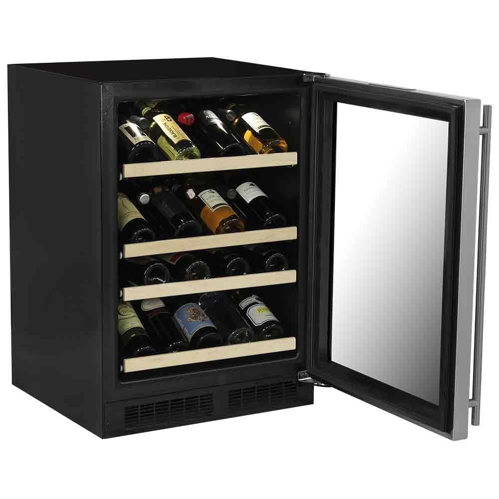 24-In Built-In High Efficiency Gallery Single Zone Wine Refrigerator with Door Swing - Right