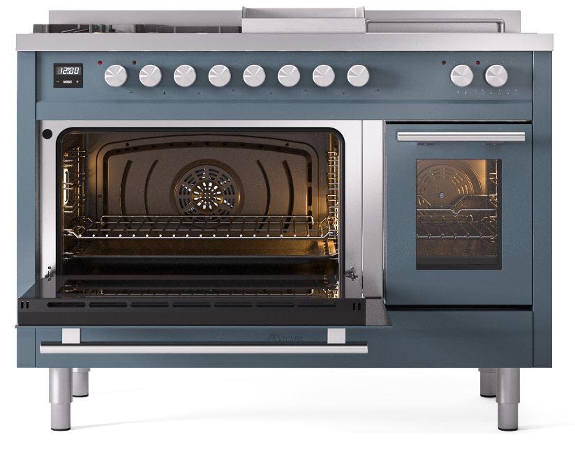 Professional Plus II 48 Inch Dual Fuel Liquid Propane Freestanding Range in Blue Grey with Trim
