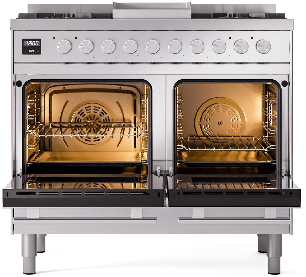 Professional Plus II 40 Inch Dual Fuel Liquid Propane Freestanding Range in Stainless Steel with Trim