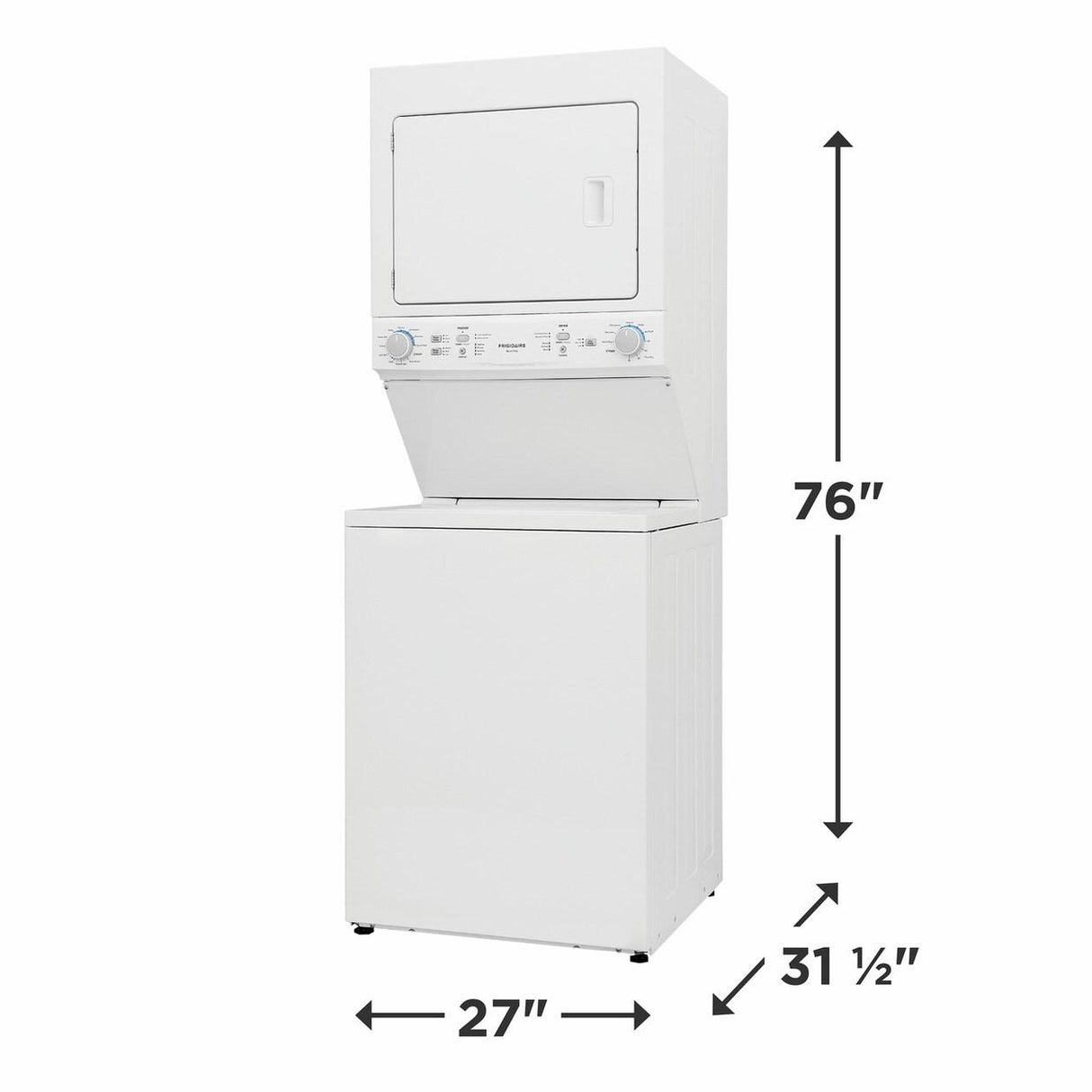 Electric Long Vent Stacked Laundry Center - 3.9 Cu. Ft Washer and 5.5 Cu. Ft. Dryer