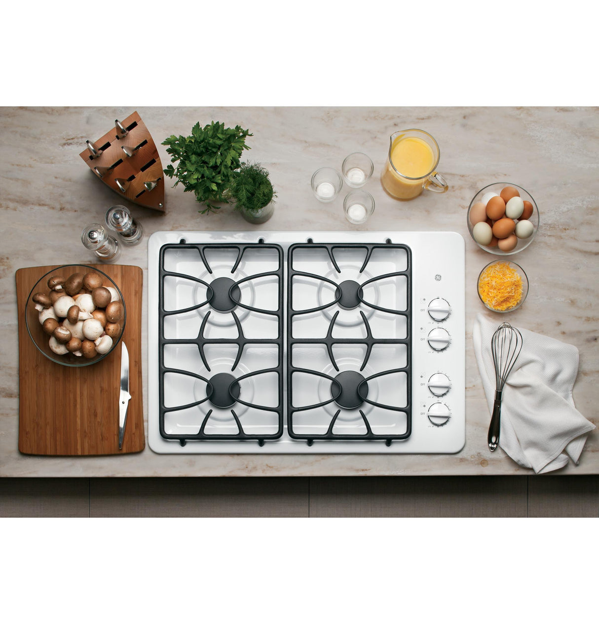 GE® 30" Built-In Gas Cooktop