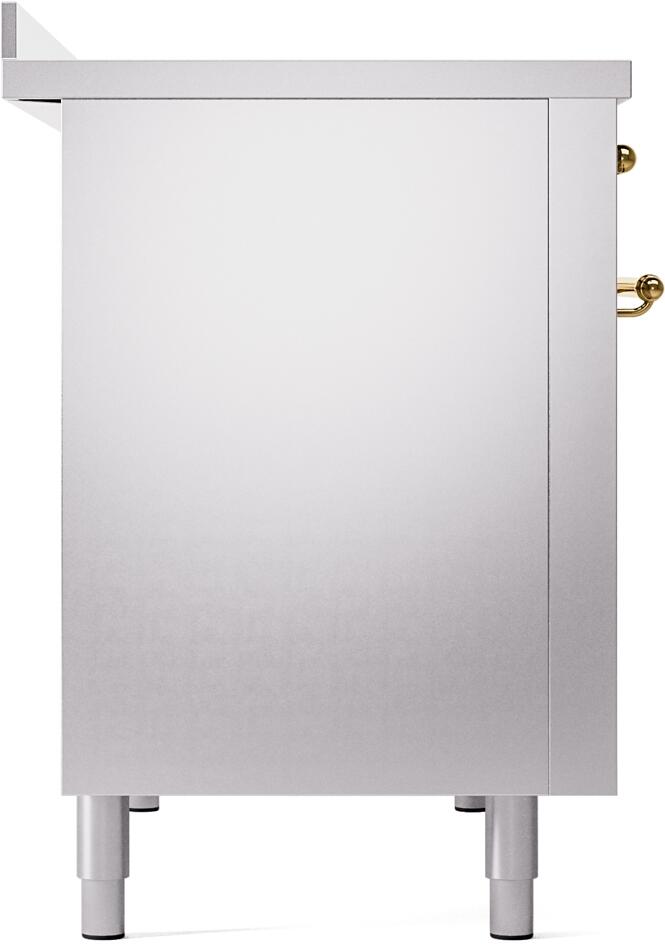 Nostalgie II 48 Inch Electric Freestanding Range in Stainless Steel with Brass Trim