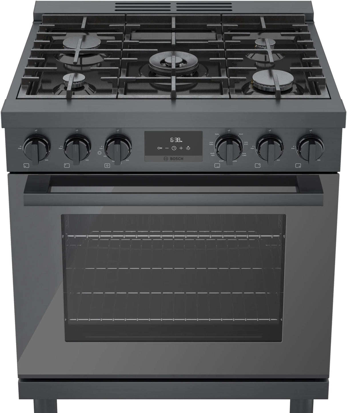 800 Series Dual Fuel Freestanding Range 30" Black Stainless Steel