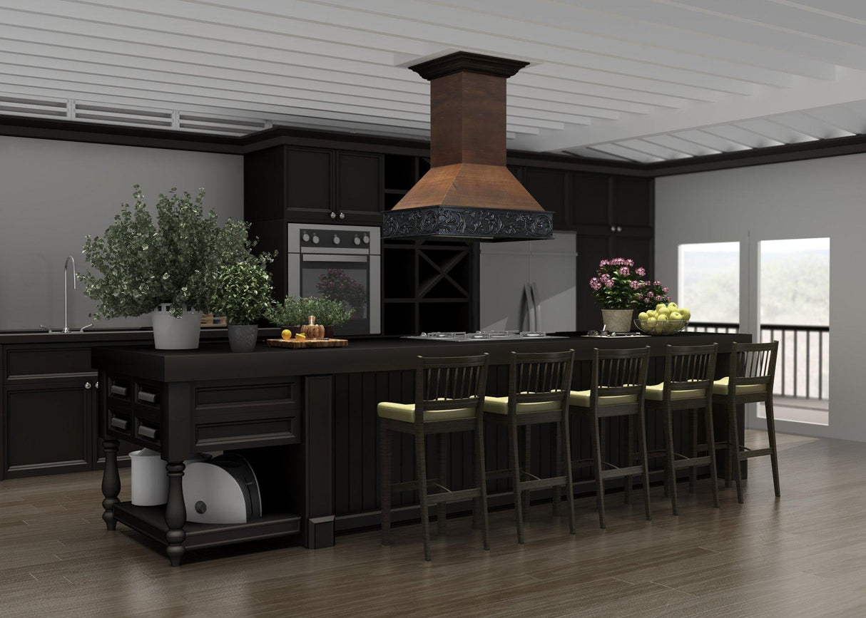 ZLINE 36" Wooden Wall Mount Range Hood in Antigua and Walnut (9373AR-36)