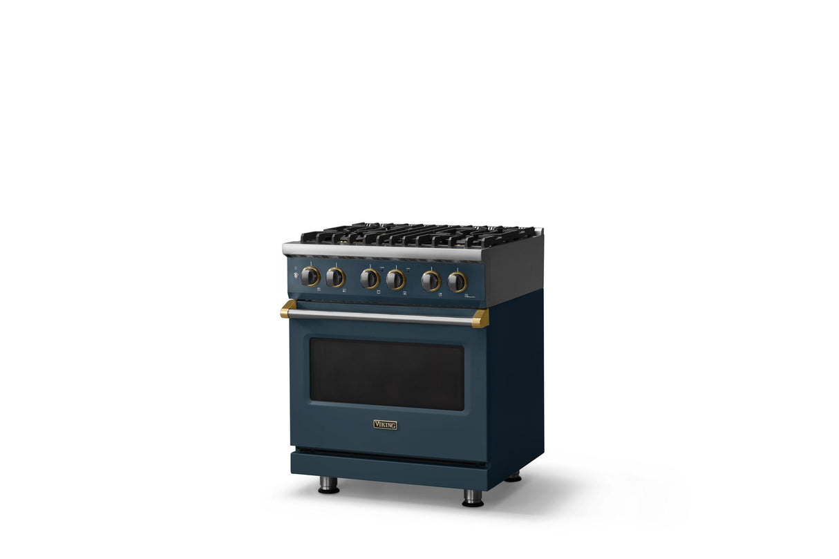 30"W. Dual Fuel Range (Finish: Squall, Trim: Polished Chrome, Fuel: Propane)