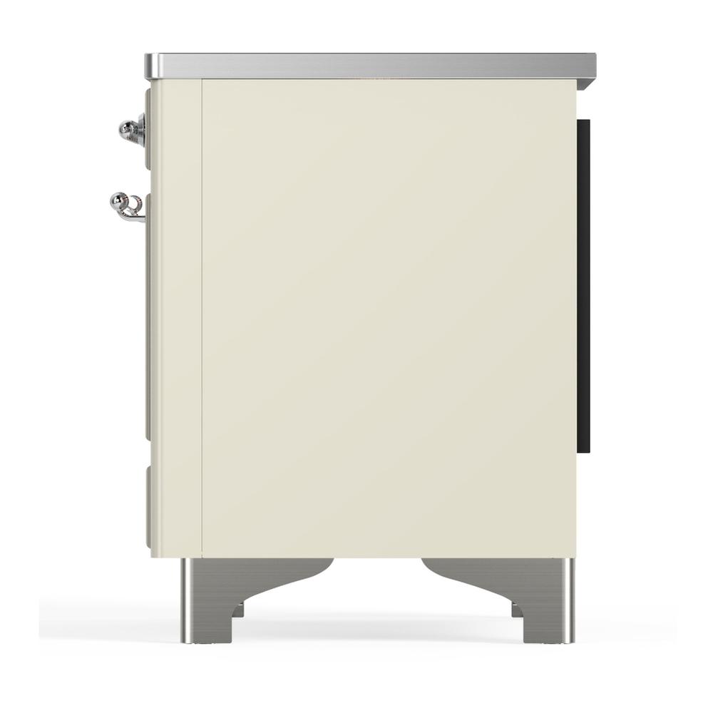 ILVE UMDIB40NR3AWC Majestic III 40 inch Induction Range with 6 Elements, 3.82 cu. ft. Total Oven Capacity (Triple Glass Door, Antique White, Chrome)