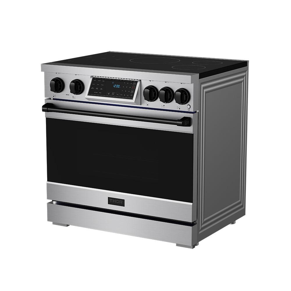 36 Inch Professional Induction Range With Tilt Panel Touch Control In Stainless Steel and Black Gordon Ramsay Series