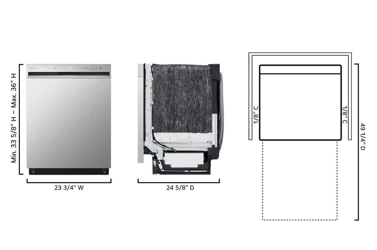 24-inch Wide QuadWash™ Front Control Dishwasher - Stainless Steel
