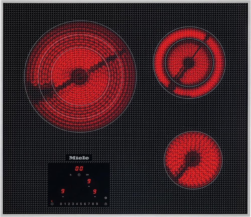 KM 5820 208V Electric cooktop With 3 cooking zones for maximum convenience at an attractive entry level price.