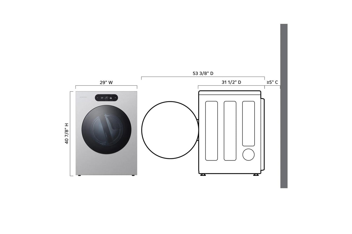 LG SIGNATURE 9.0 cu. ft. Mega Capacity Smart Front Load Electric Dryer with Built-In Intelligence, TurboSteam® and Touch LCD Control