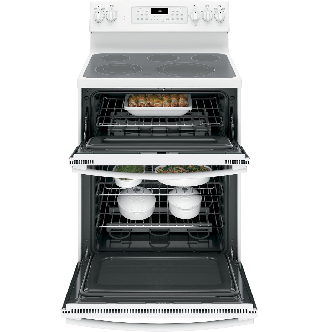 GE® 30" Free-Standing Electric Double Oven Convection Range