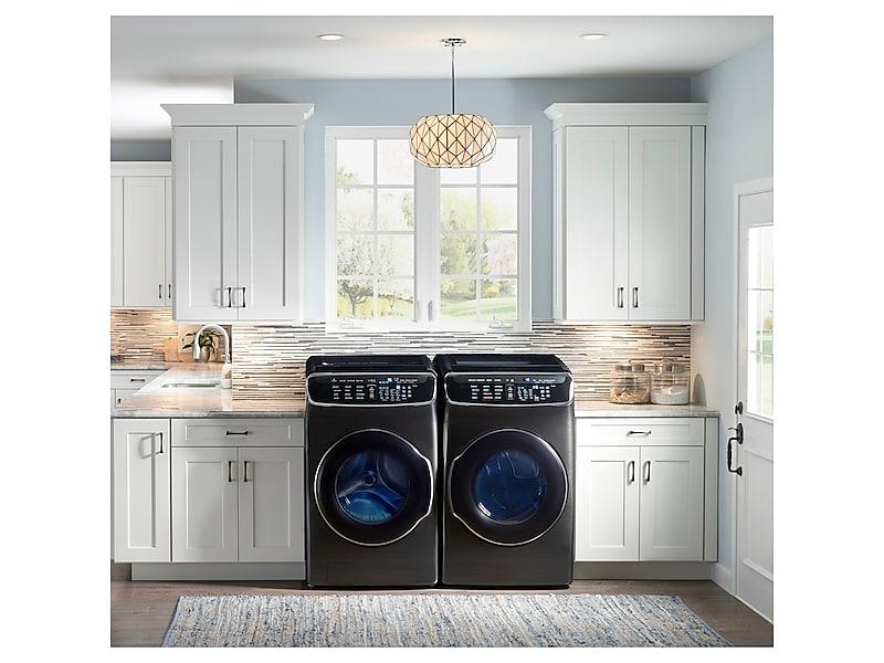 7.5 cu. ft. Smart Gas Dryer with FlexDry™ in Black Stainless Steel