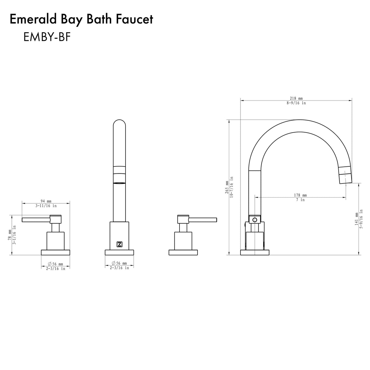 ZLINE Emerald Bay Bath Faucet in Chrome (EMBY-BF-CH)