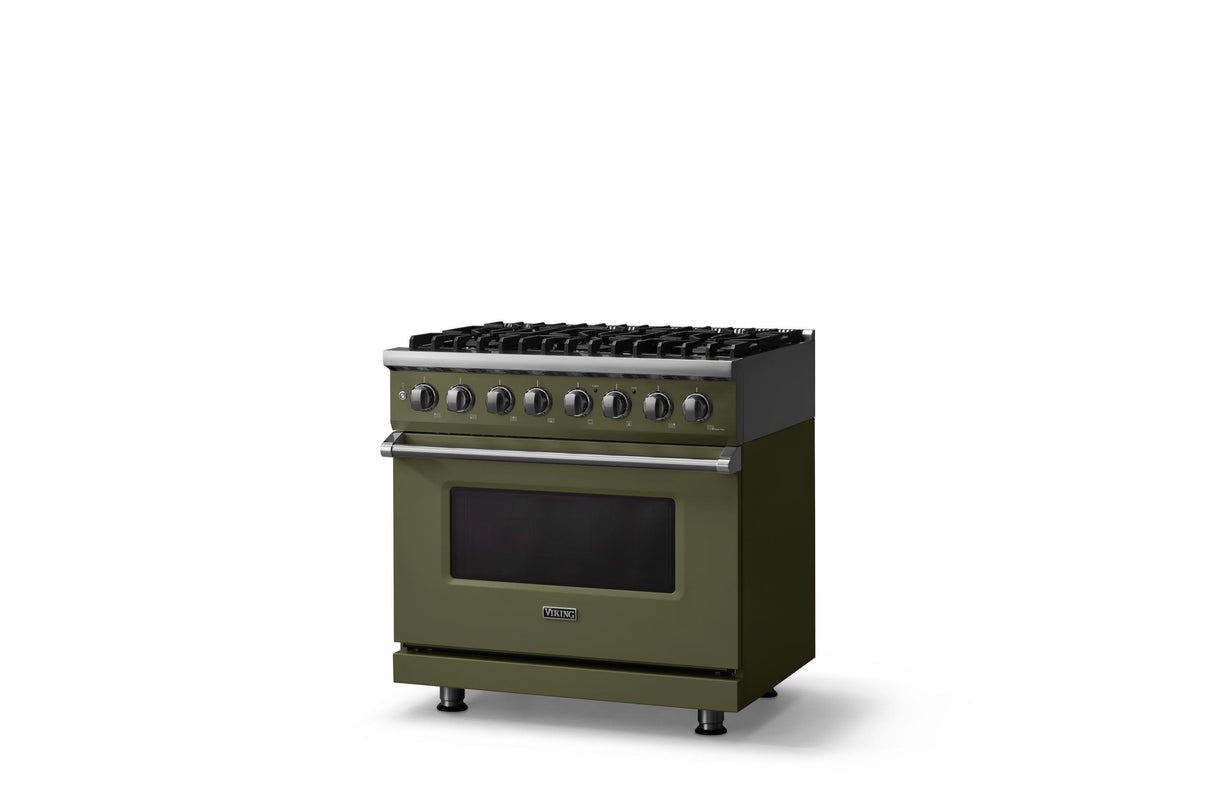 36"W. Dual Fuel Range (Burner: 6b, Finish: Martini, Trim: Polished Chrome, Fuel: Natural Gas)