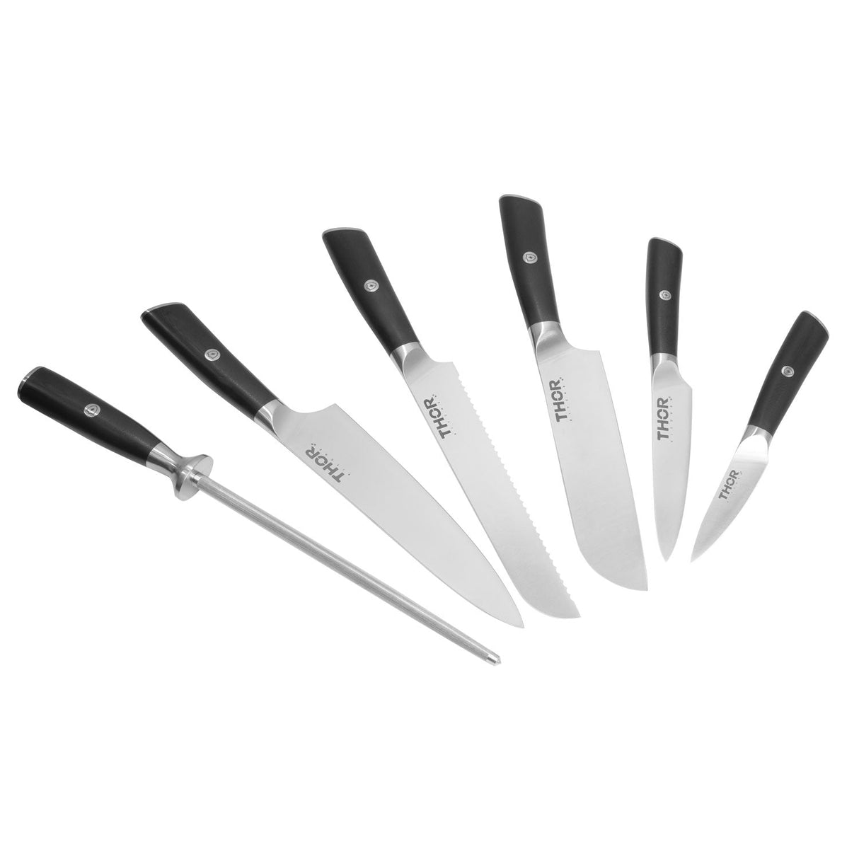Thor Kitchen 7-piece Knife Set With Knife Block
