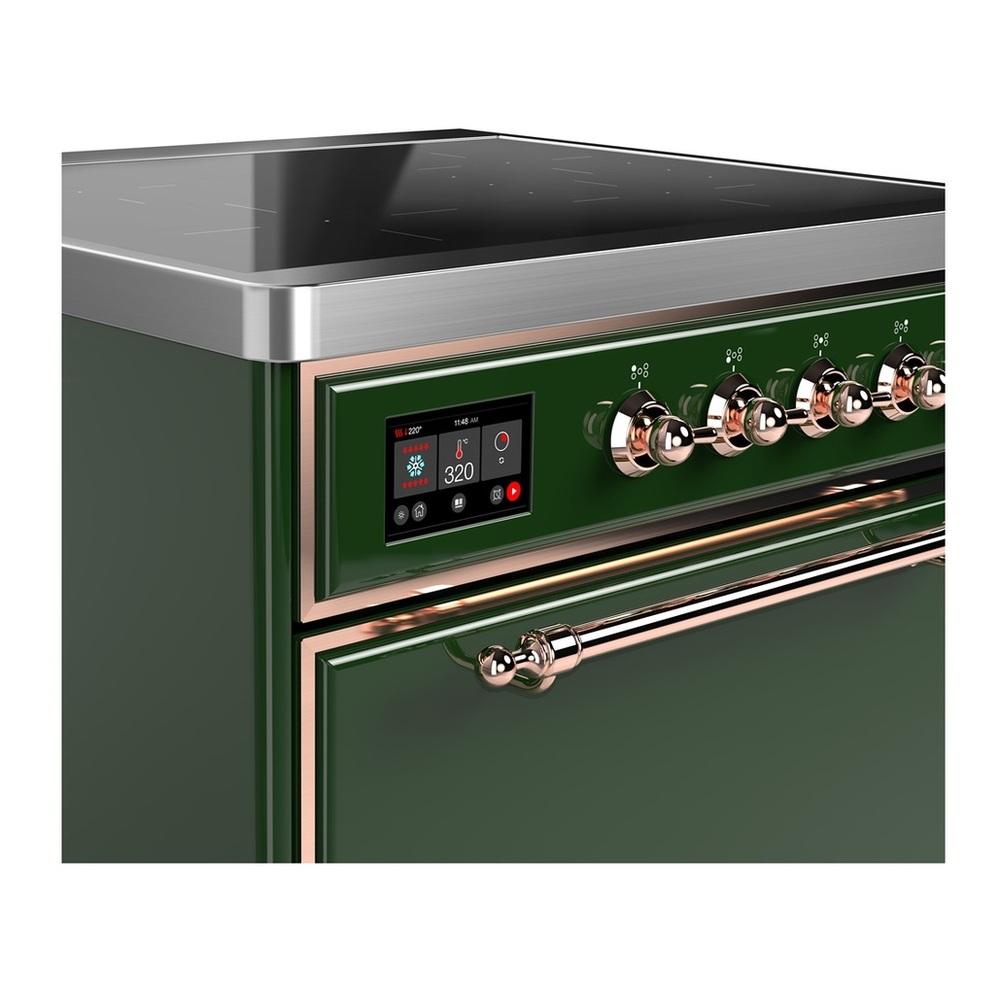 ILVE UMIB30QNR3EGP Majestic III 30 inch Induction Range with 4 Elements, 4 cu. ft. Oven Capacity (Solid Door, Emerald Green, Copper)