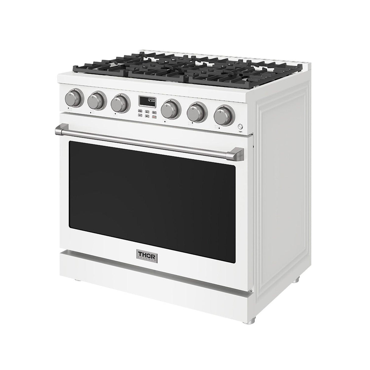 36 Inch Liquid Propane Range In White - Contemporary Professional