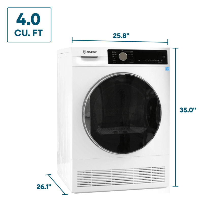 Element 4.0 cu. ft. Front Load Electric Dryer - White, ENERGY STAR (ECD4224EGW)