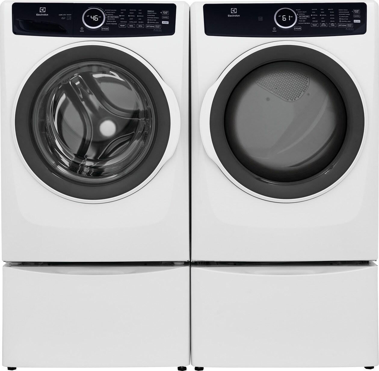 Electrolux Front Load Washer & Gas Dryer Laundry Pair with Pedestals - White