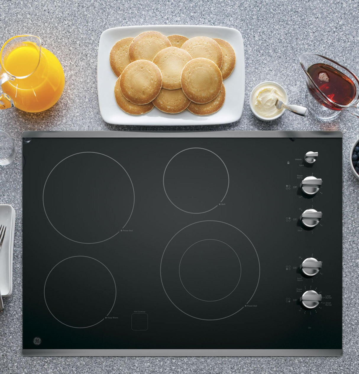 GE® 30" Built-In Knob Control Electric Cooktop