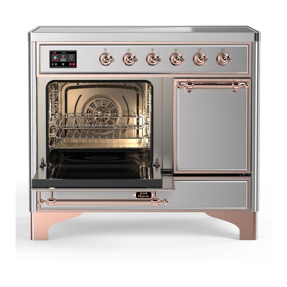 ILVE UMDIB40QNR3SSP Majestic III 40 inch Induction Range with 6 Elements, 3.82 cu. ft. Total Oven Capacity (Solid Door, Stainless Steel, Copper)