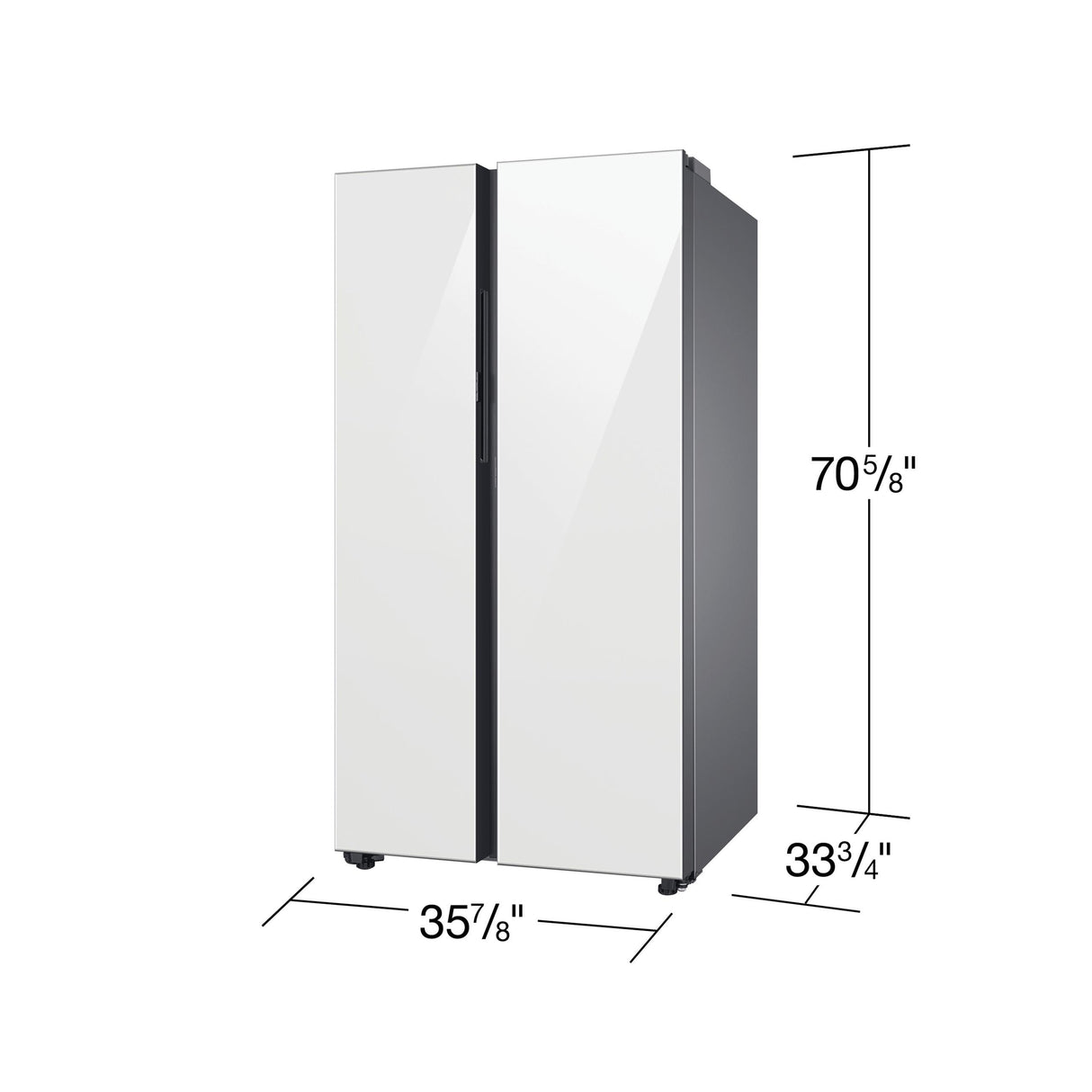 Bespoke Side-by-Side 28 cu. ft. Refrigerator with Beverage Center™ in White Glass