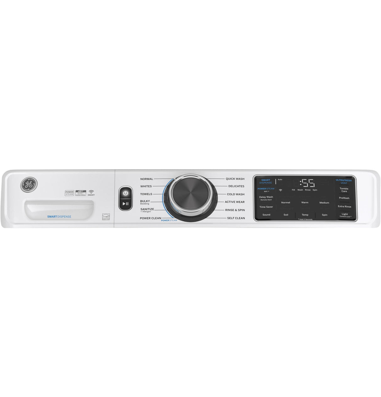 GE® ENERGY STAR® 4.8 cu. ft. Capacity Smart Front Load Steam Washer with SmartDispense™ UltraFresh Vent System with OdorBlock™ and Steam