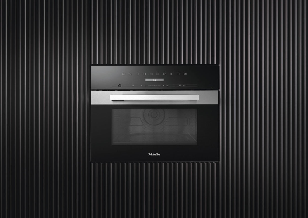M 7240 TC AM Clean Touch Steel - Built-in microwave oven, 24" width in a design that is the perfect complement with controls on the top.