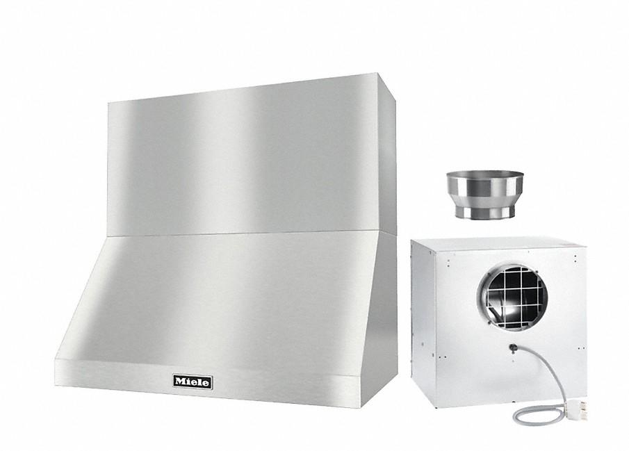 DAR 1230 Set 12 Wall-Mounted Range Hood with Extraction Mode with external XL motor including 18" chimney cover.