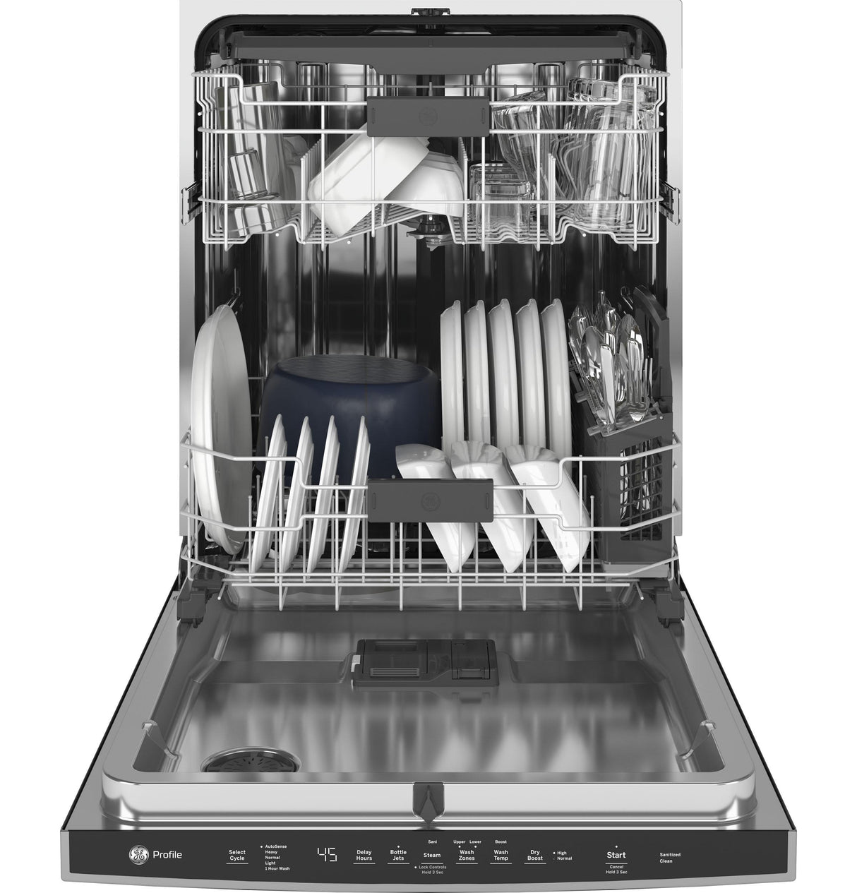 GE Profile™ ENERGY STAR® Fingerprint Resistant Top Control Stainless Steel Interior Dishwasher with Sanitize Cycle & Dry Boost