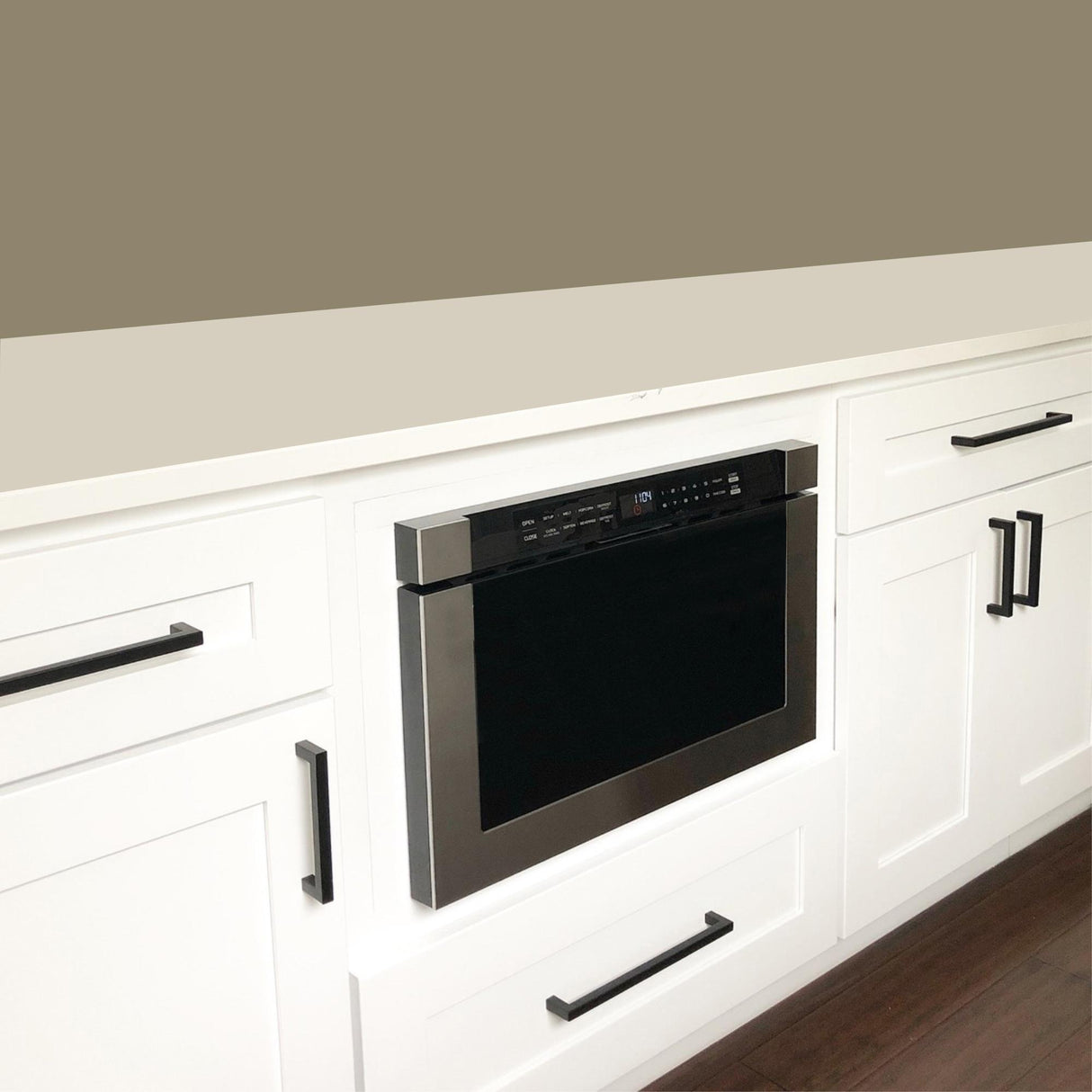 24" Built-In Microwave Drawer - Black Glass & Stainless