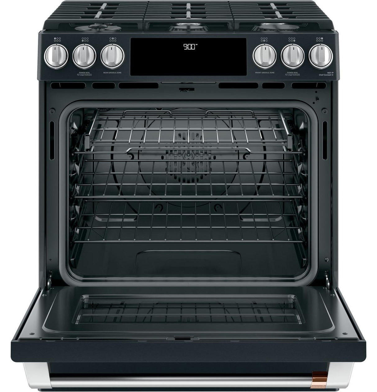 Café™ 30" Smart Slide-In, Front-Control, Dual-Fuel Range with Warming Drawer