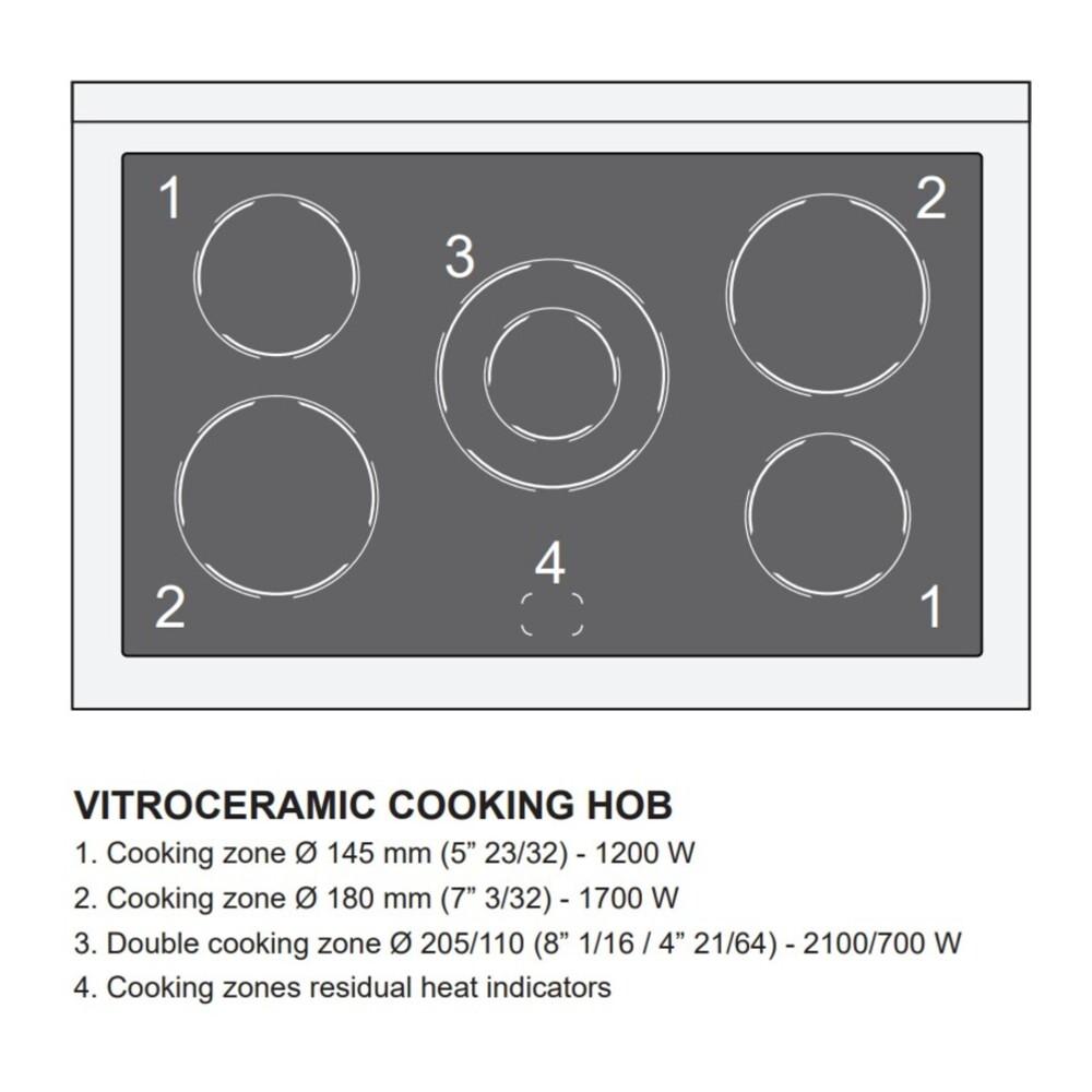 Verona VUFSEE365DSS 36 inch Ultima Double Oven Electric Range with 5 Radiant Elements, 4.1 cu. ft. Total Oven Capacity (Stainless Steel)
