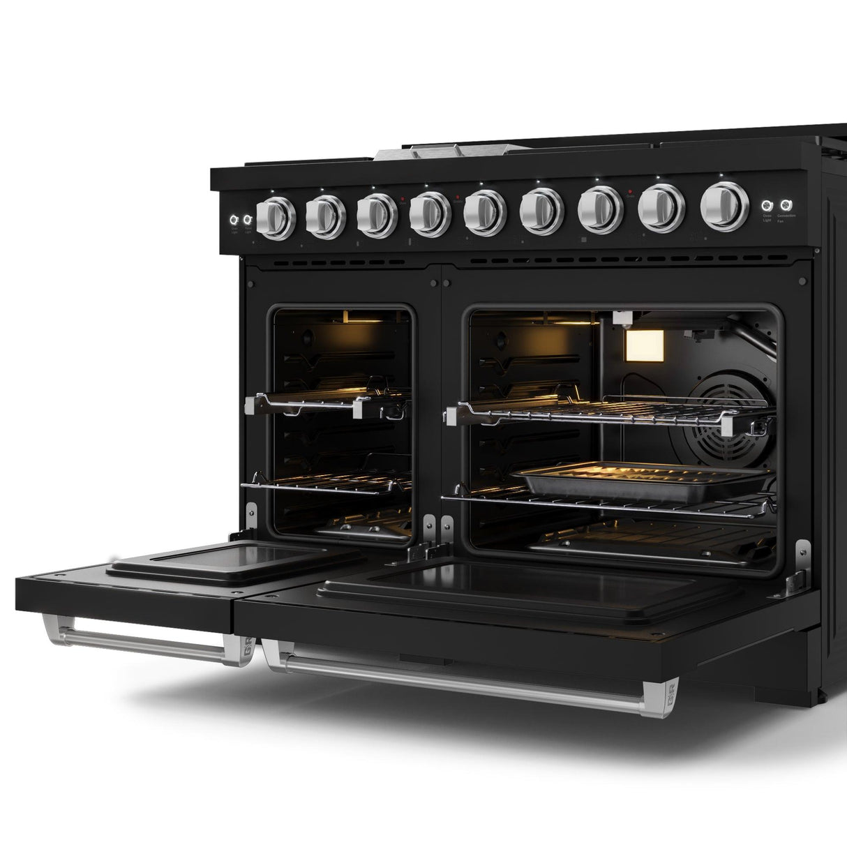 48 Inch Professional Gas Range With Pro-style Knobs In Black/stainless Steel Gordon Ramsay Series