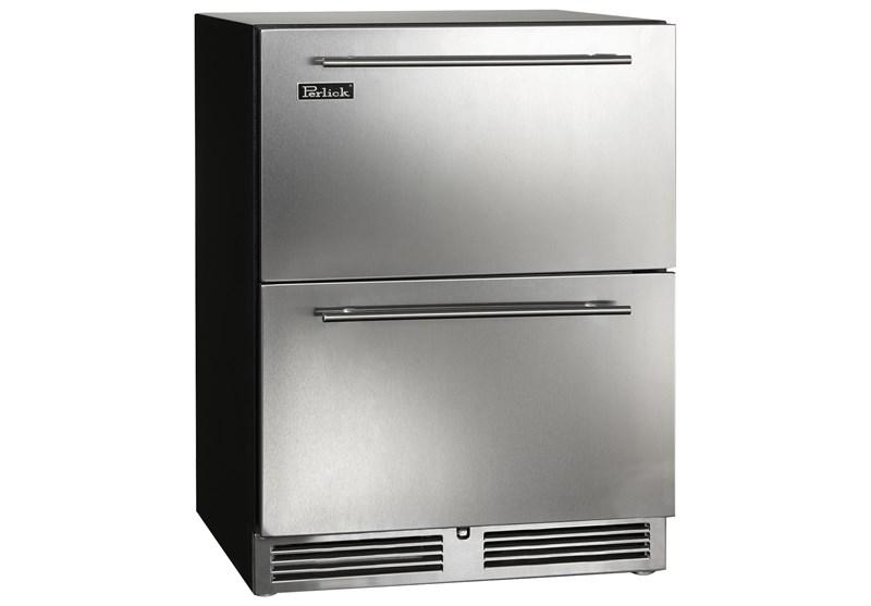 24" ADA height compliant Indoor Refrigerator Drawers, fully integrated panel-ready, with lock