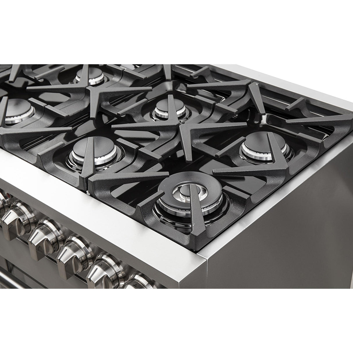 Forno Massimo 48-Inch Freestanding Dual Fuel Range, 8 Burners, Double Convection Ovens