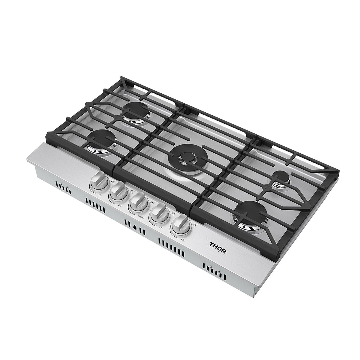 36 Inch Professional Gas Cooktop In Stainless Steel