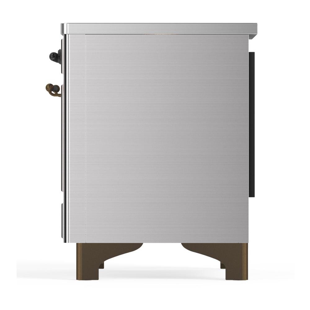 ILVE UMDIB40QNR3SSB Majestic III 40 inch Induction Range with 6 Elements, 3.82 cu. ft. Total Oven Capacity (Solid Door, Stainless Steel, Burnished)