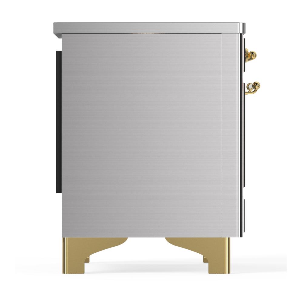ILVE UMDIB40NR3SSG Majestic III 40 inch Induction Range with 6 Elements, 3.82 cu. ft. Total Oven Capacity (Triple Glass Door, Stainless Steel, Brass)