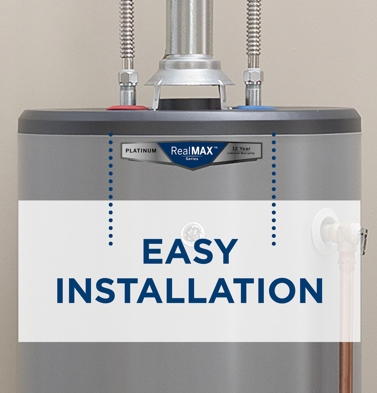 GE RealMAX Choice 50-Gallon Tall Liquid Propane Atmospheric Water Heater