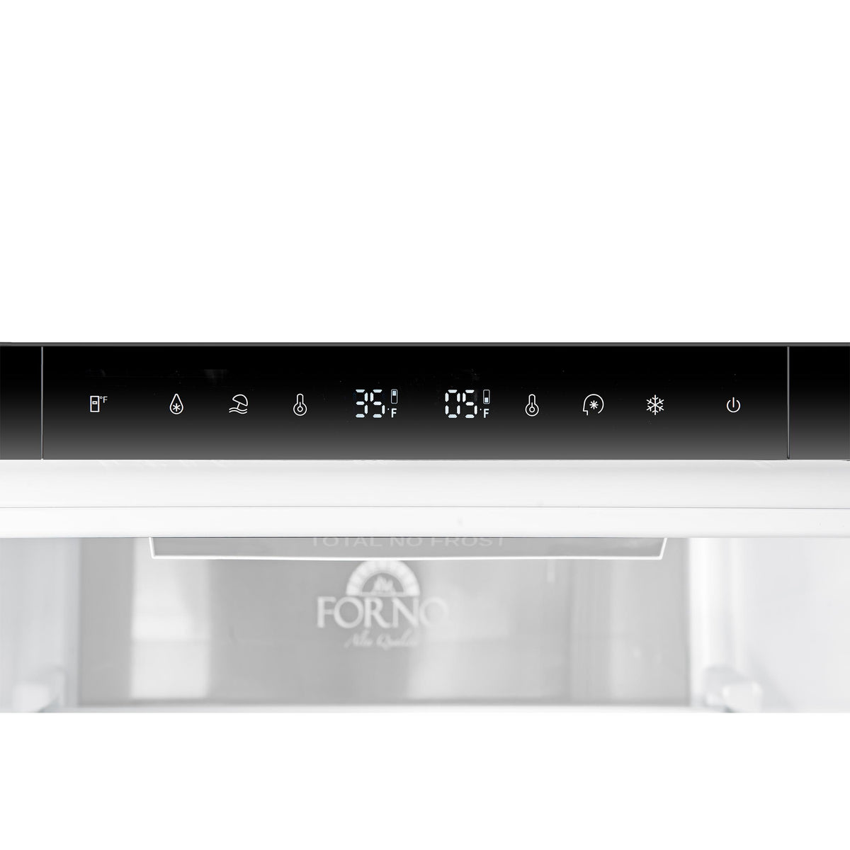 Custodia 24" Bottom Freezer, 10.3 cf., Left Swing, Ice Maker, Total No frost, White, Antique Brass handles
