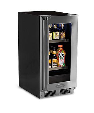 15" Beverage Center - Panel Overlay Frame Glass Door - Integrated Right Hinge