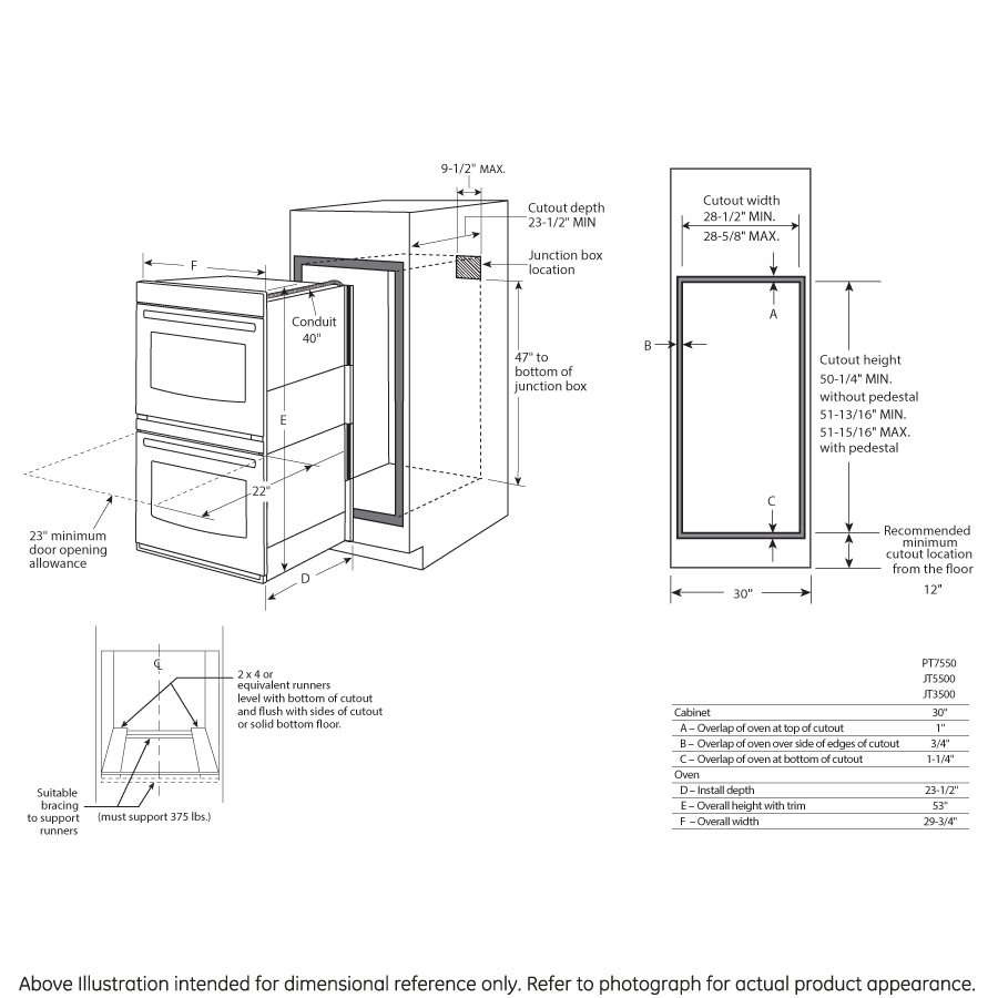 GE Profile™ Series 30" Built-In Double Wall Oven with Convection