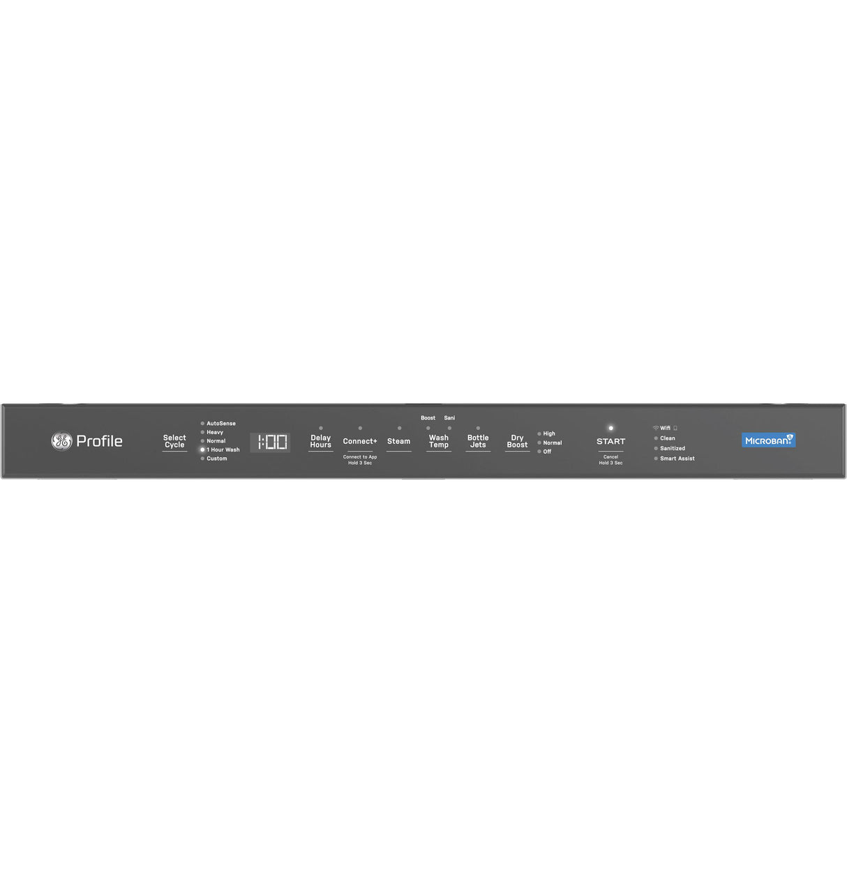 GE Profile™ ENERGY STAR® Fingerprint Resistant Top Control Stainless Interior Dishwasher with Microban™ Antimicrobial Technology